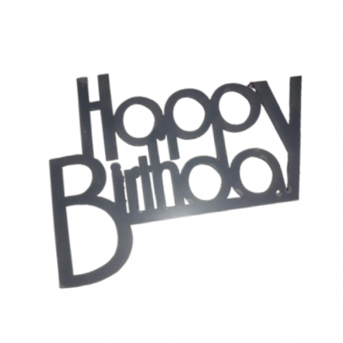 C/TOPPER HBD BADGE BLACK PRINT 10CM C/TOPPER HBD BADGE BLACK PRINT 10CM